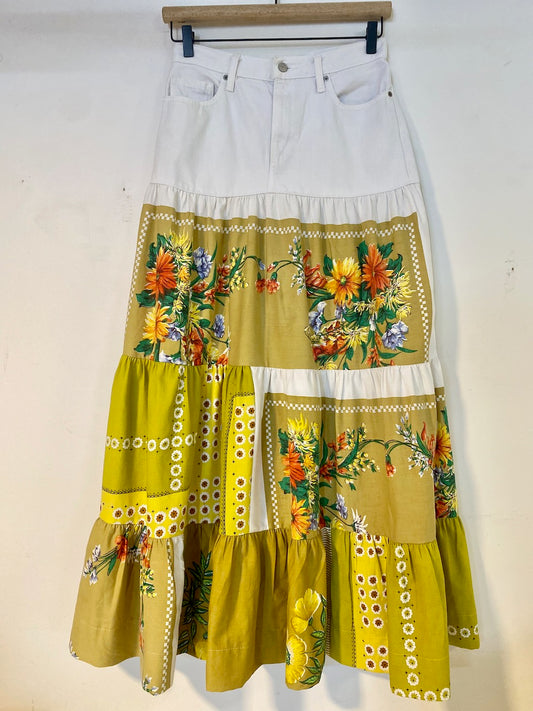 Sunshiny Day - Up-cycled frilled skirt - Small