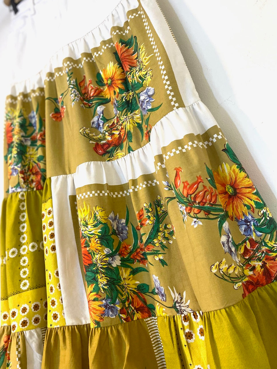 Sunshiny Day - Up-cycled frilled skirt - Small