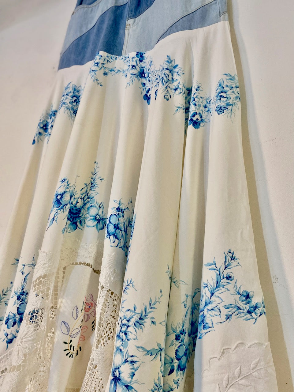 Violets are Blue - Up-cycled skirt - Small