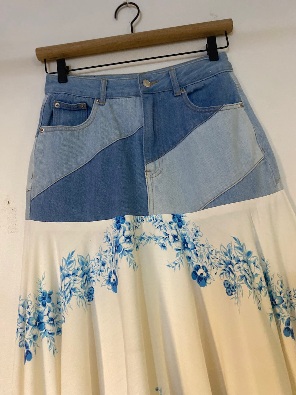 Violets are Blue - Up-cycled skirt - Small