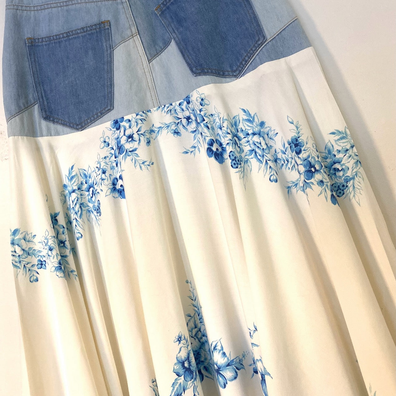 Violets are Blue - Up-cycled skirt - Small