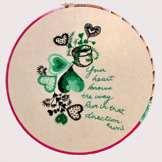 Follow Your Heart Vine - Hand Embroidery Pattern - PDF Only