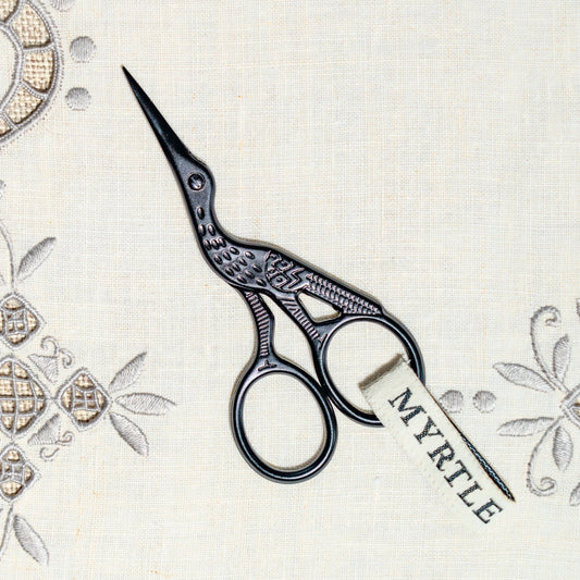 Black powder coated Pretty Bird Embroidery scissors 