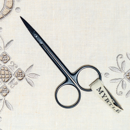 Sharp  Embroidery Scissors - Black powder coated  stainless steel.
