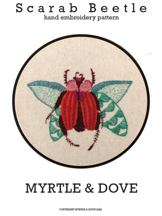 Scarab Beetle - Hand Embroidery Pattern - PDF Only