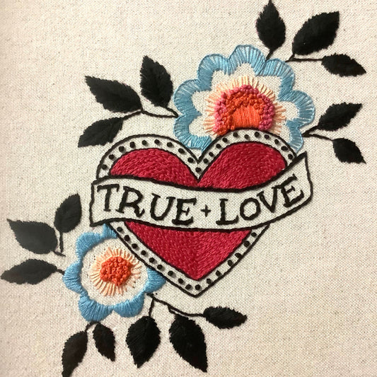True + Love completed embroidery