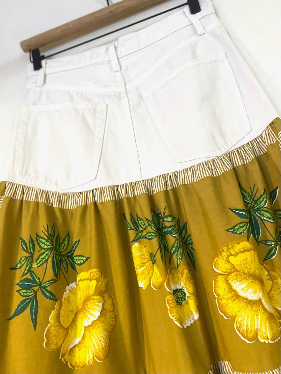 Sunshiny Day - Up-cycled frilled skirt - Small