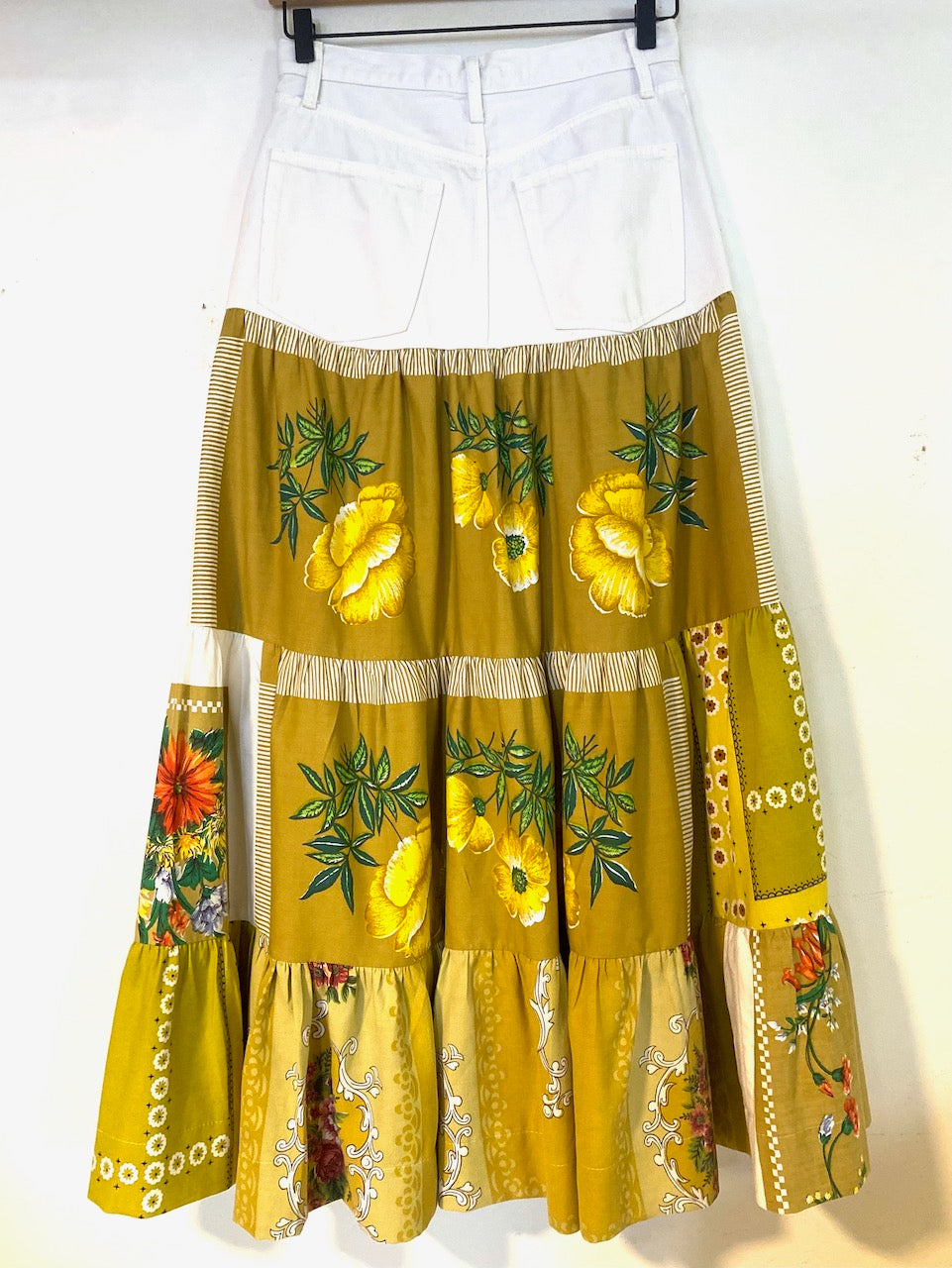 Sunshiny Day - Up-cycled frilled skirt - Small